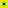 an 8 by 8 pixel art image, with a 2 by 2 black square in the center surrounded by one pixel of lime green. there are two white pixels each on the left and right side, all on top of a background of bright, searing yellow